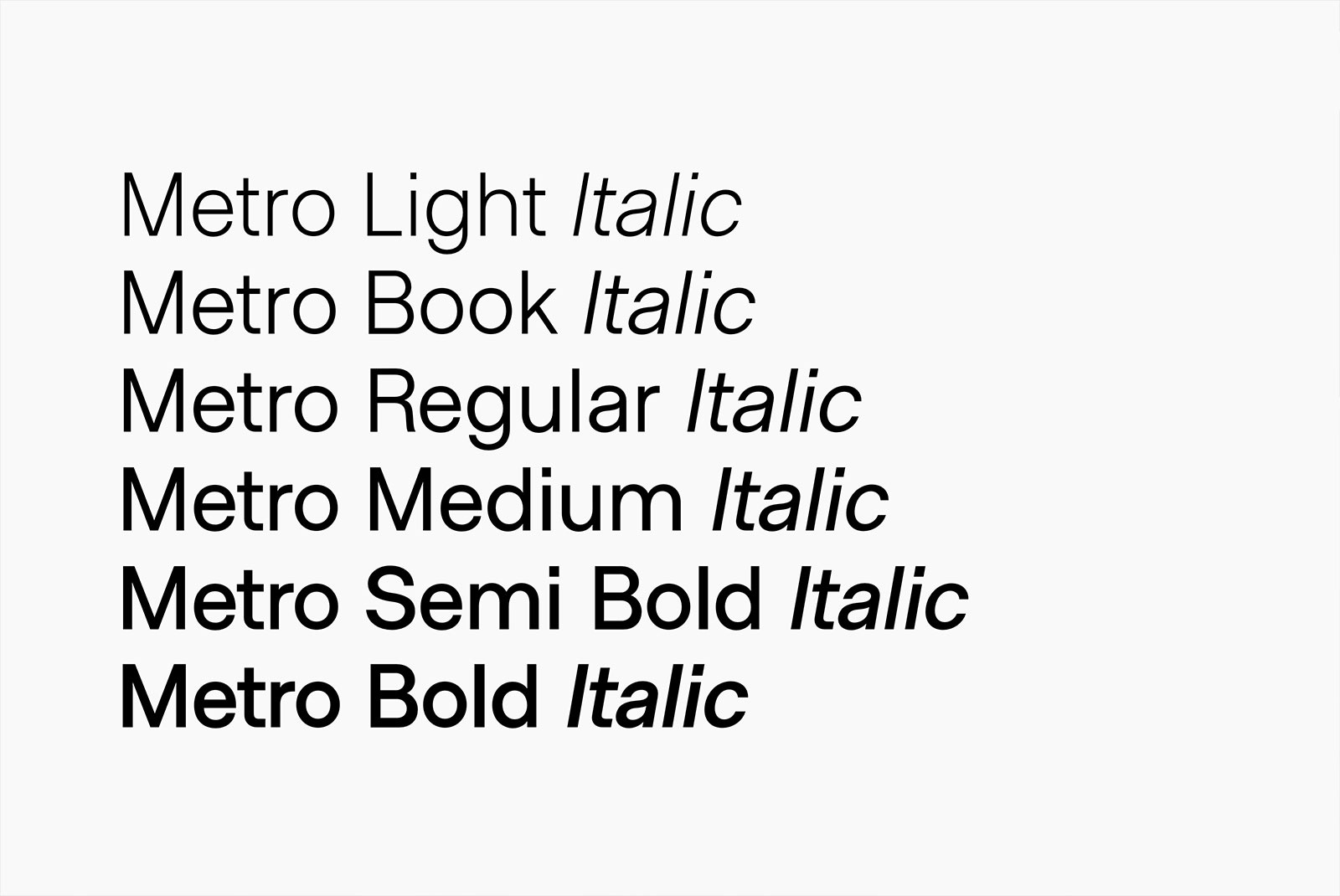 Schriftart Metro Sans