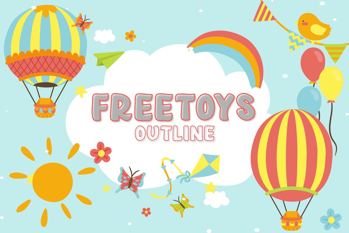 Schriftart Freetoys Outline