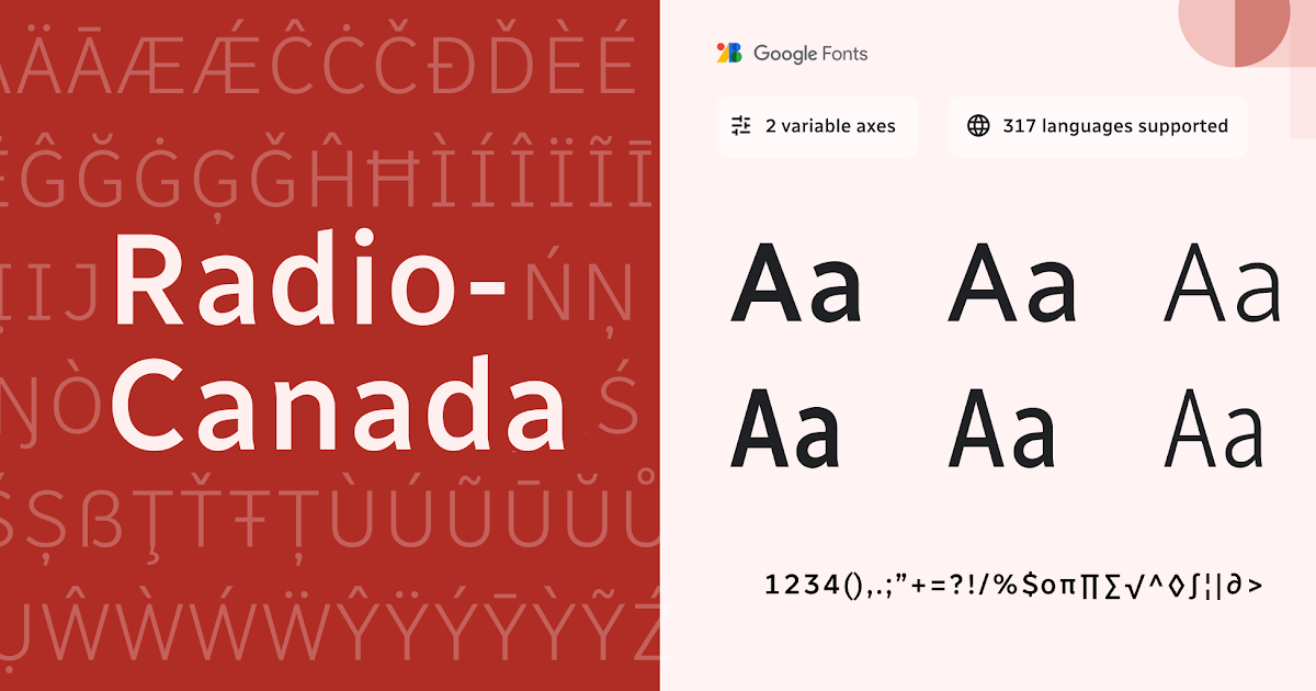 Schriftart Radio Canada Big