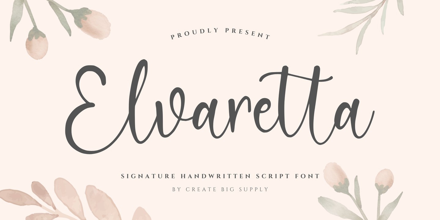 Schriftart Elvaretta