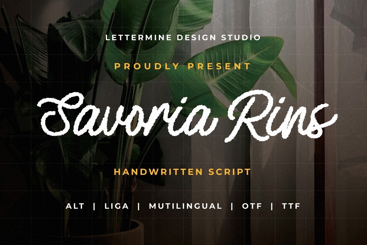 Schriftart Savoria Rins