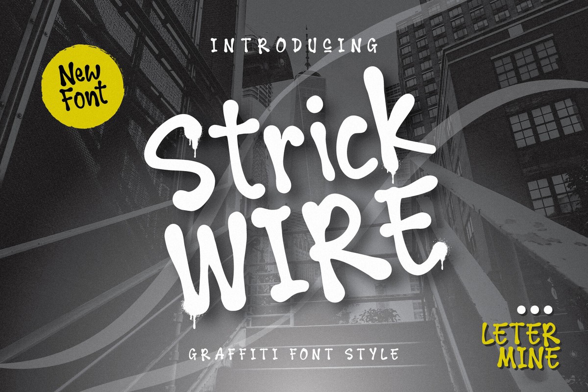 Schriftart Strick Wire