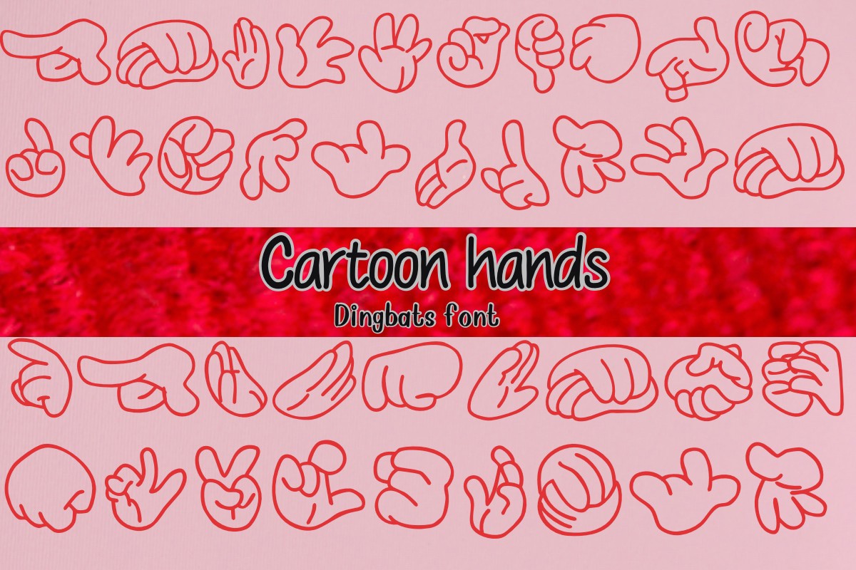 Schriftart Cartoon Hands