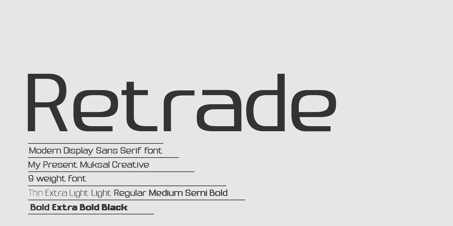 Schriftart Retrade