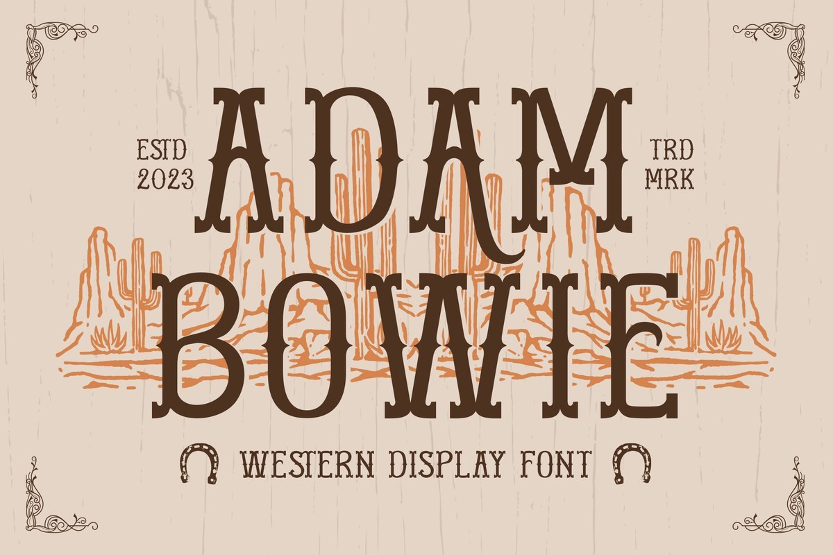 Schriftart Adam Bowie