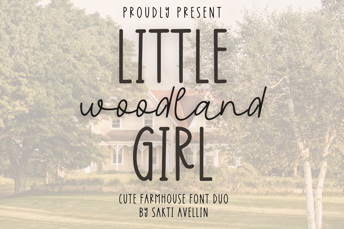 Schriftart Little Girl Woodland Duo