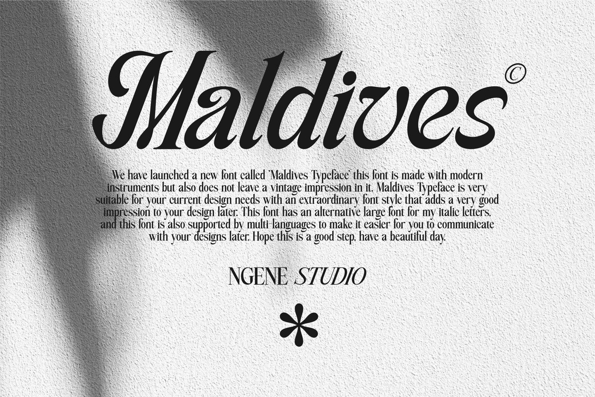 Schriftart Maldives