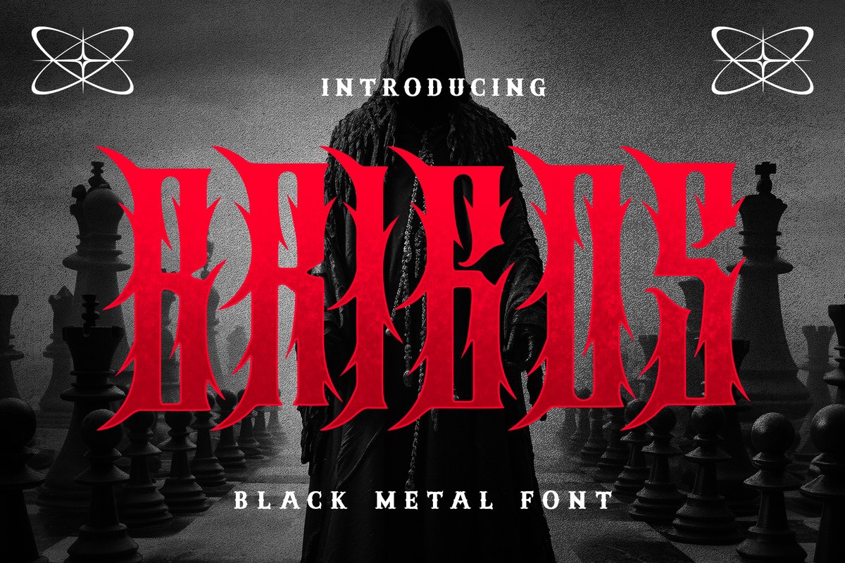 Schriftart Brigos Metal