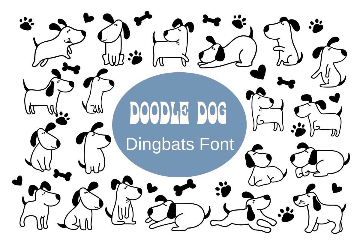 Schriftart Doodle Dog