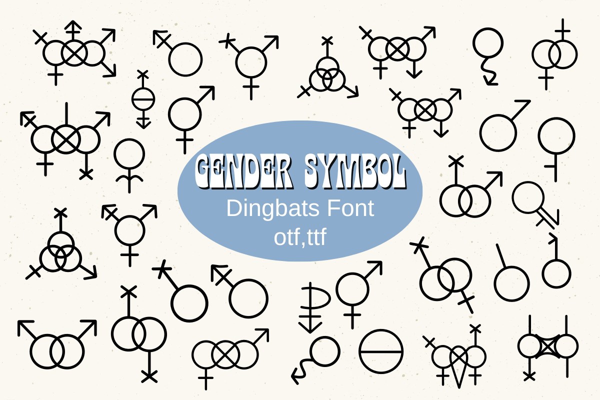 Schriftart Gender Symbol