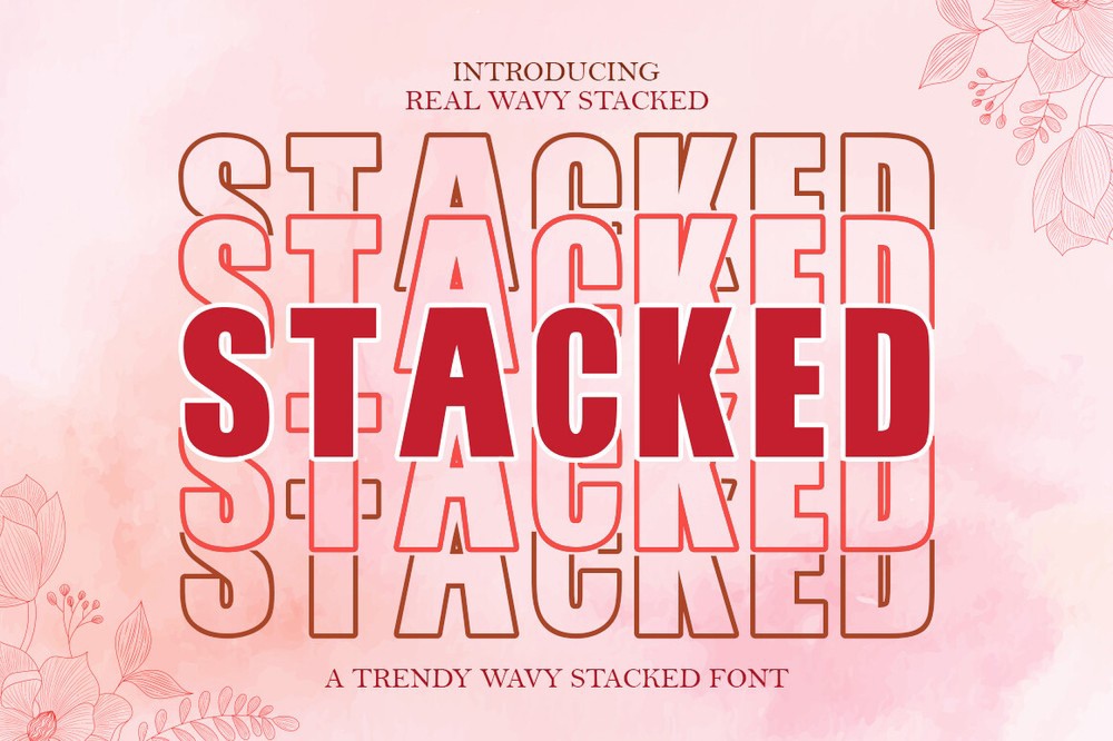 Schriftart Stacked