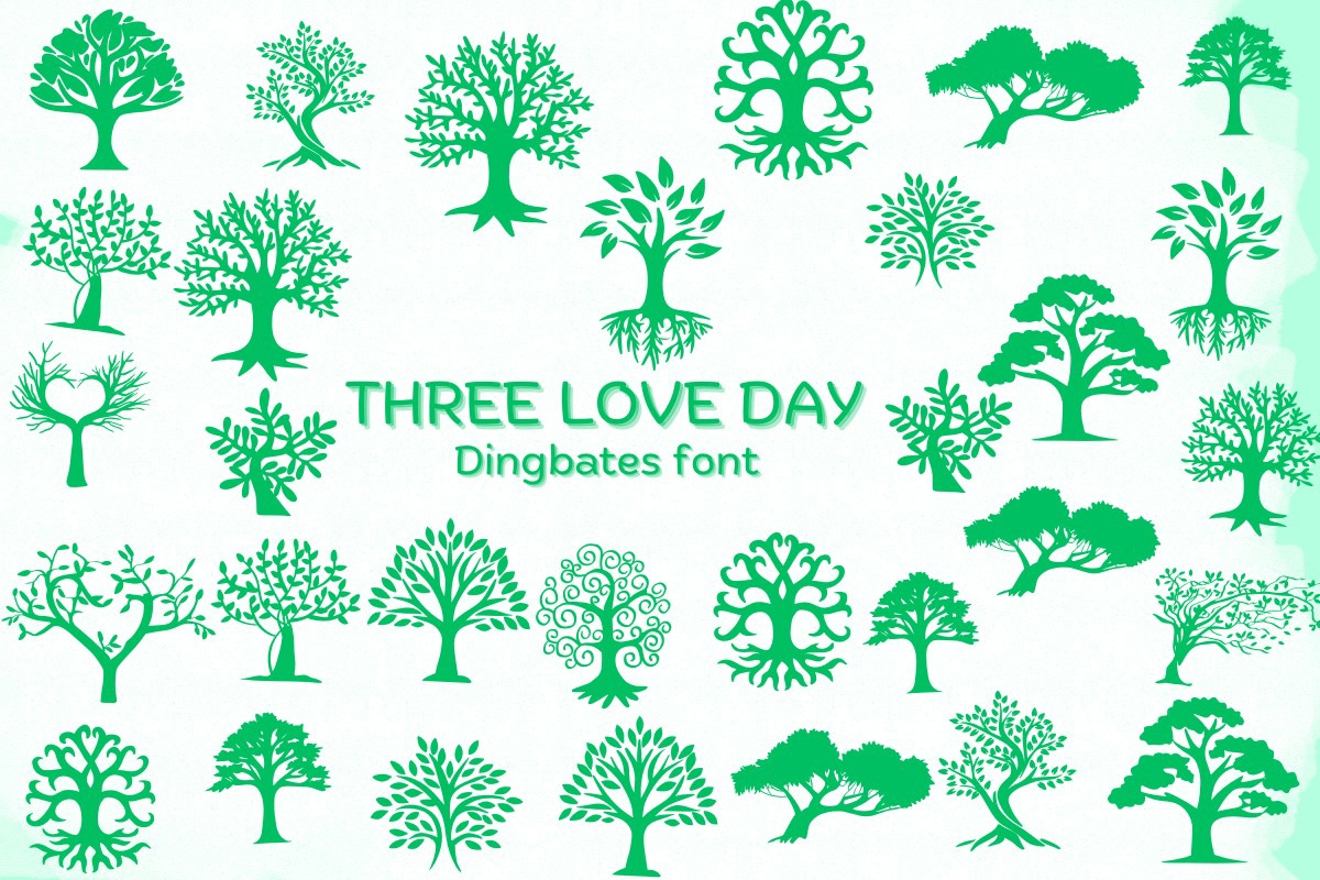 Schriftart Tree Love Day