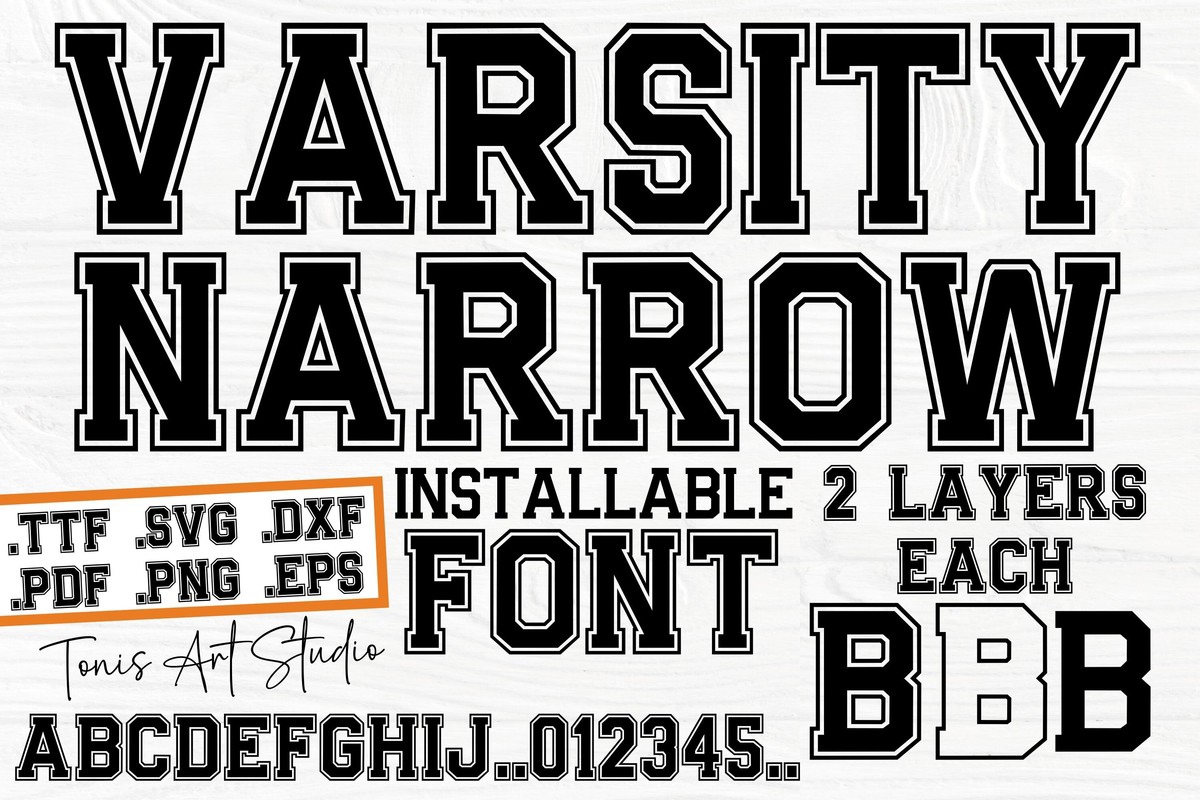 Schriftart AB Varsity Narrow