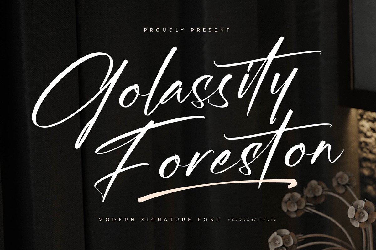 Schriftart Golassity Foreston