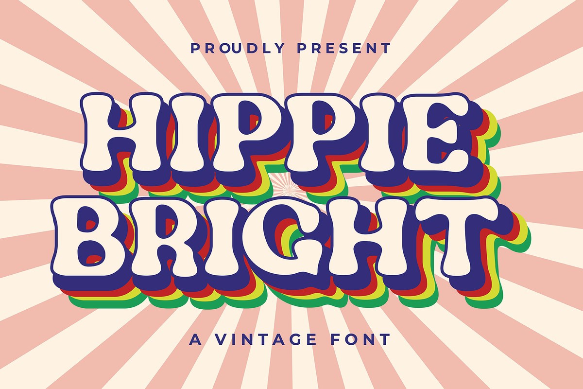 Schriftart Hippie Bright