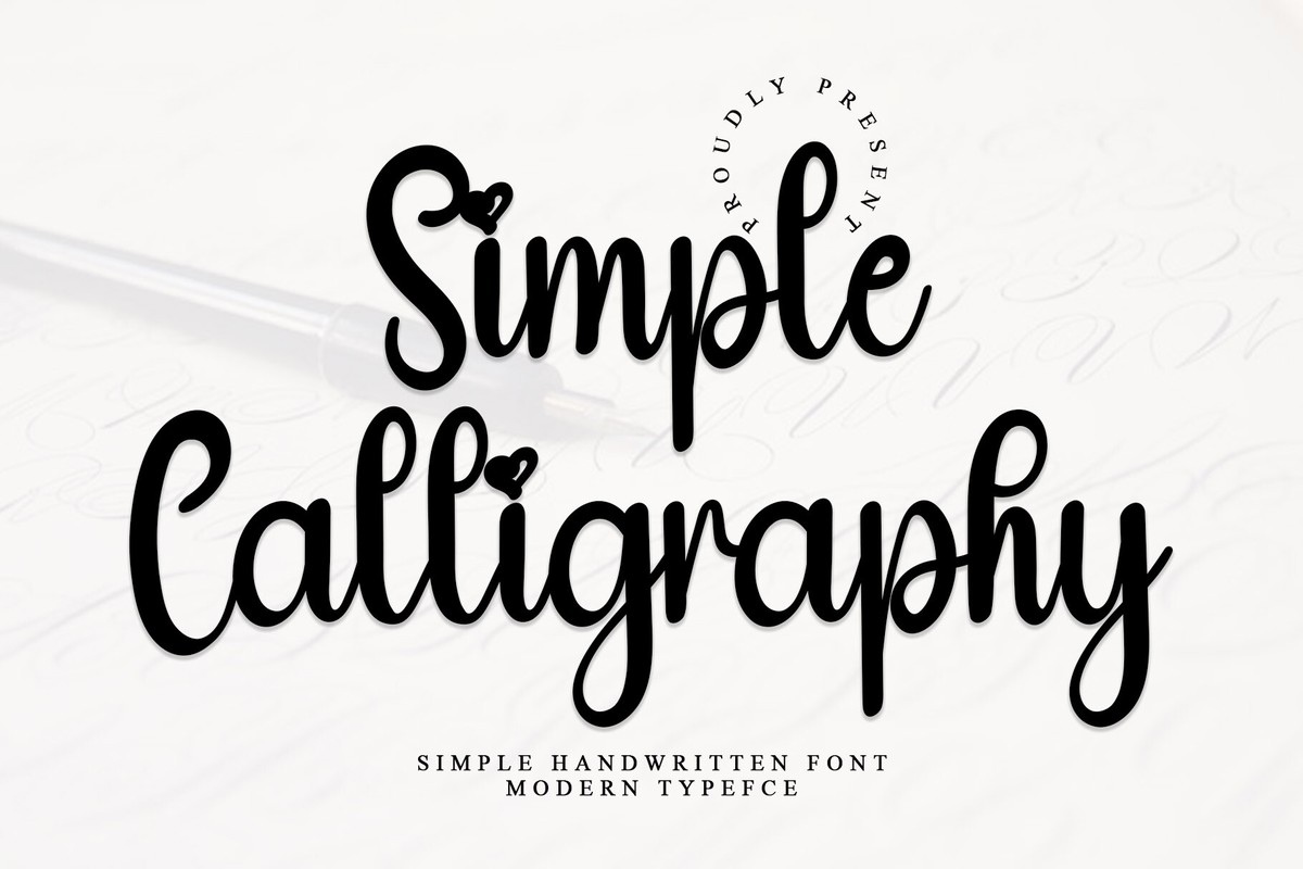 Schriftart Simple Calligraphy