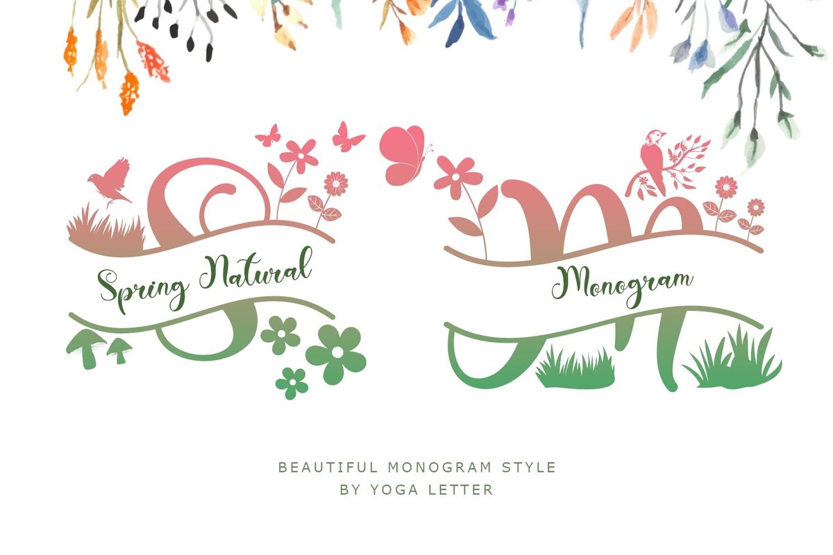 Schriftart Spring Natural Monogram