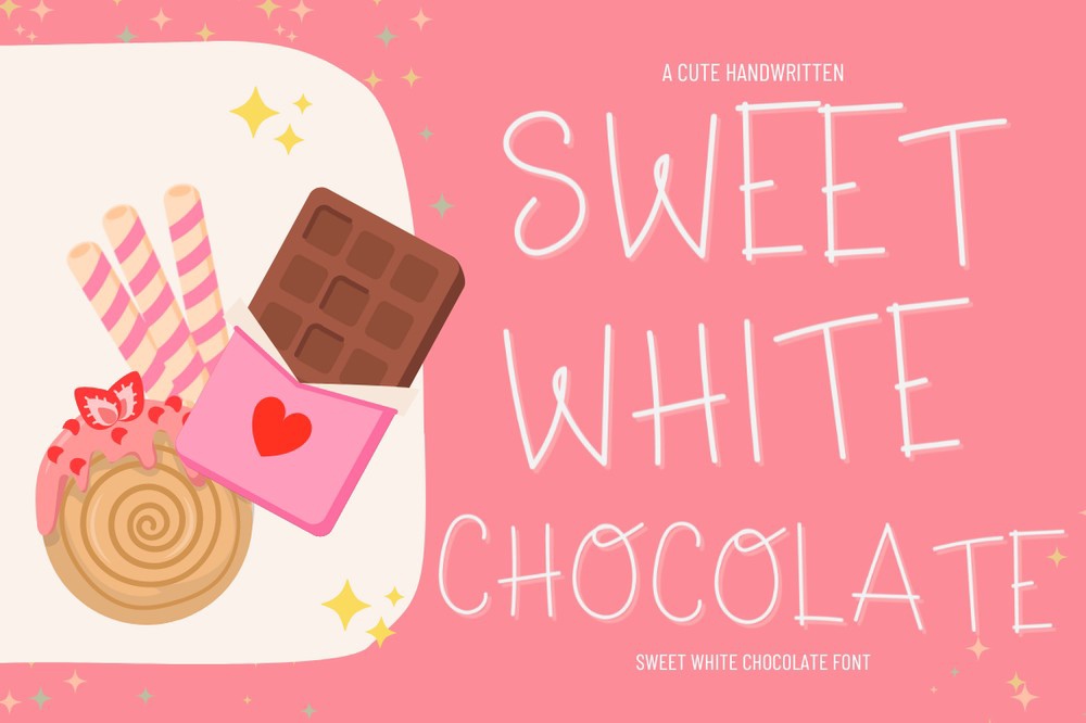 Schriftart Sweet White Chocolate