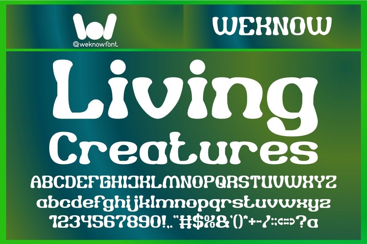 Schriftart Living Creatures