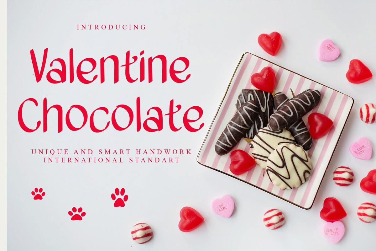 Schriftart Valentine Chocolate