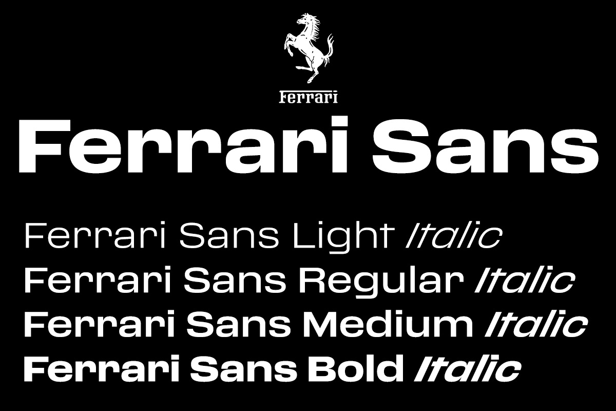 Schriftart Ferrari Sans