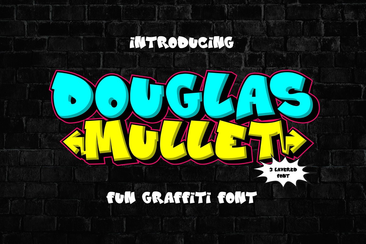 Schriftart Douglas Mullet