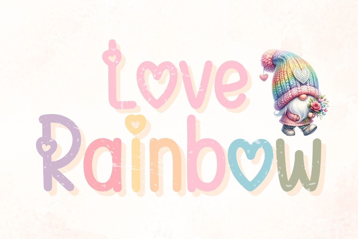 Schriftart Love Rainbow