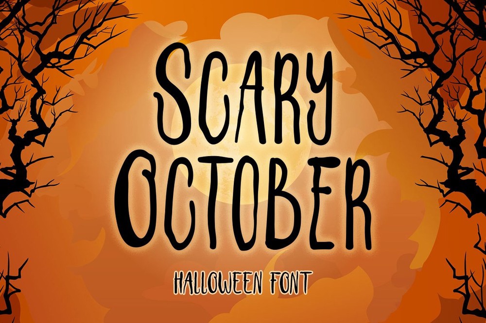 Schriftart Scary October