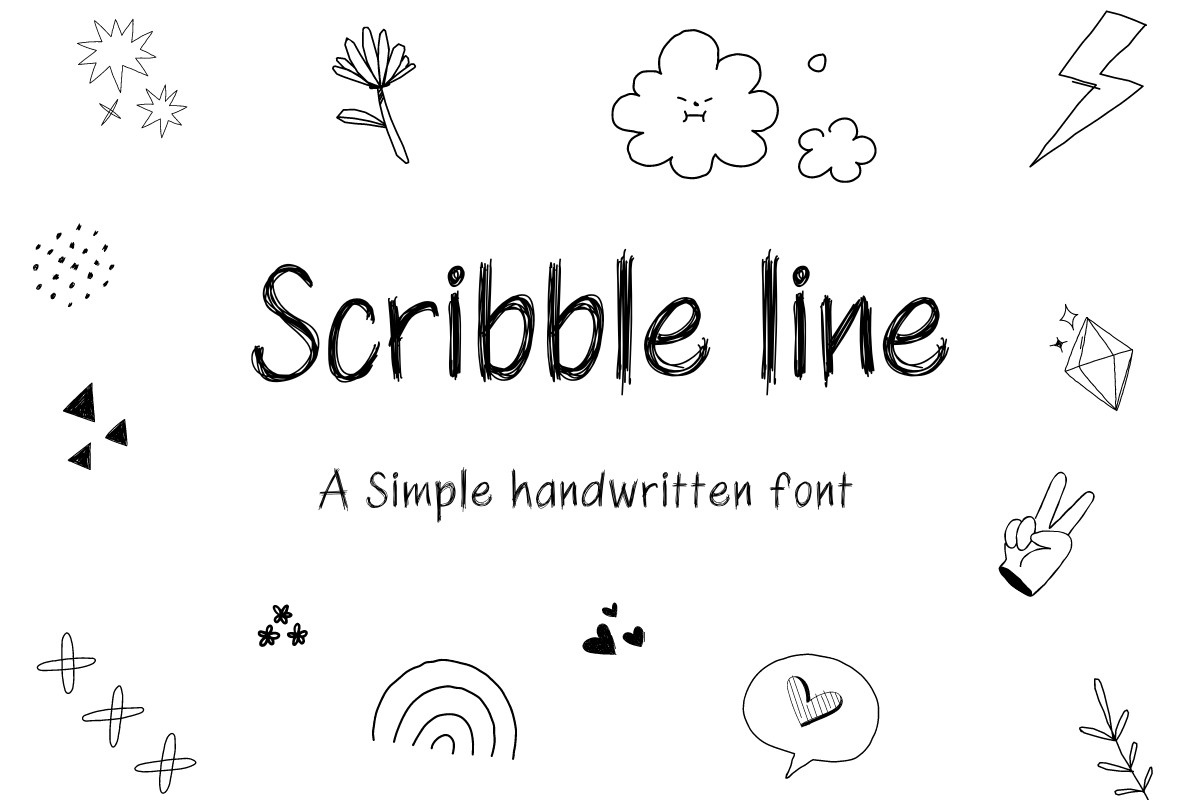 Schriftart Scribble Line