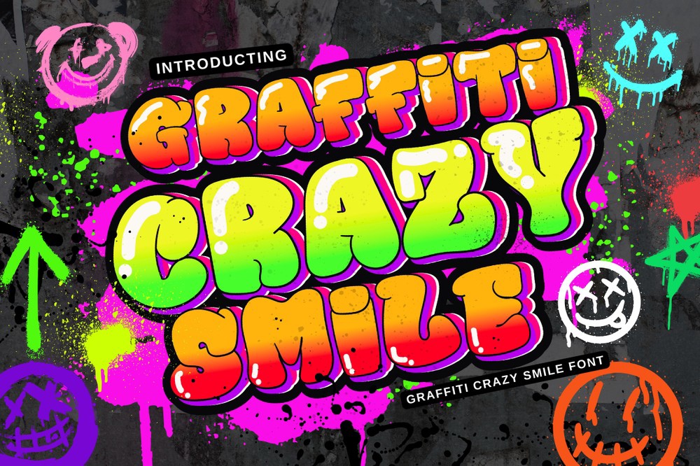 Schriftart Graffiti Crazy Smile