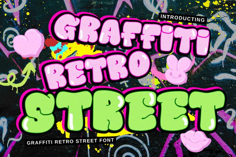 Schriftart Graffiti Retro Street