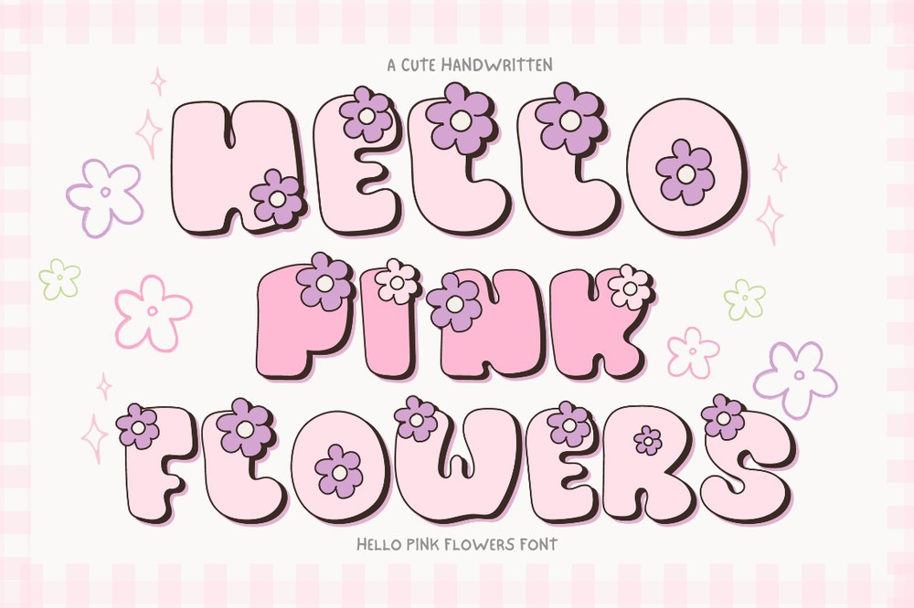 Schriftart Hello Pink Flowers