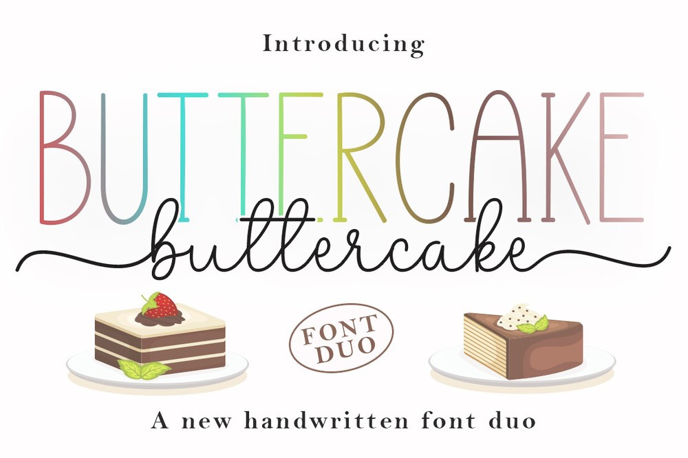 Schriftart Butter Cake Duo