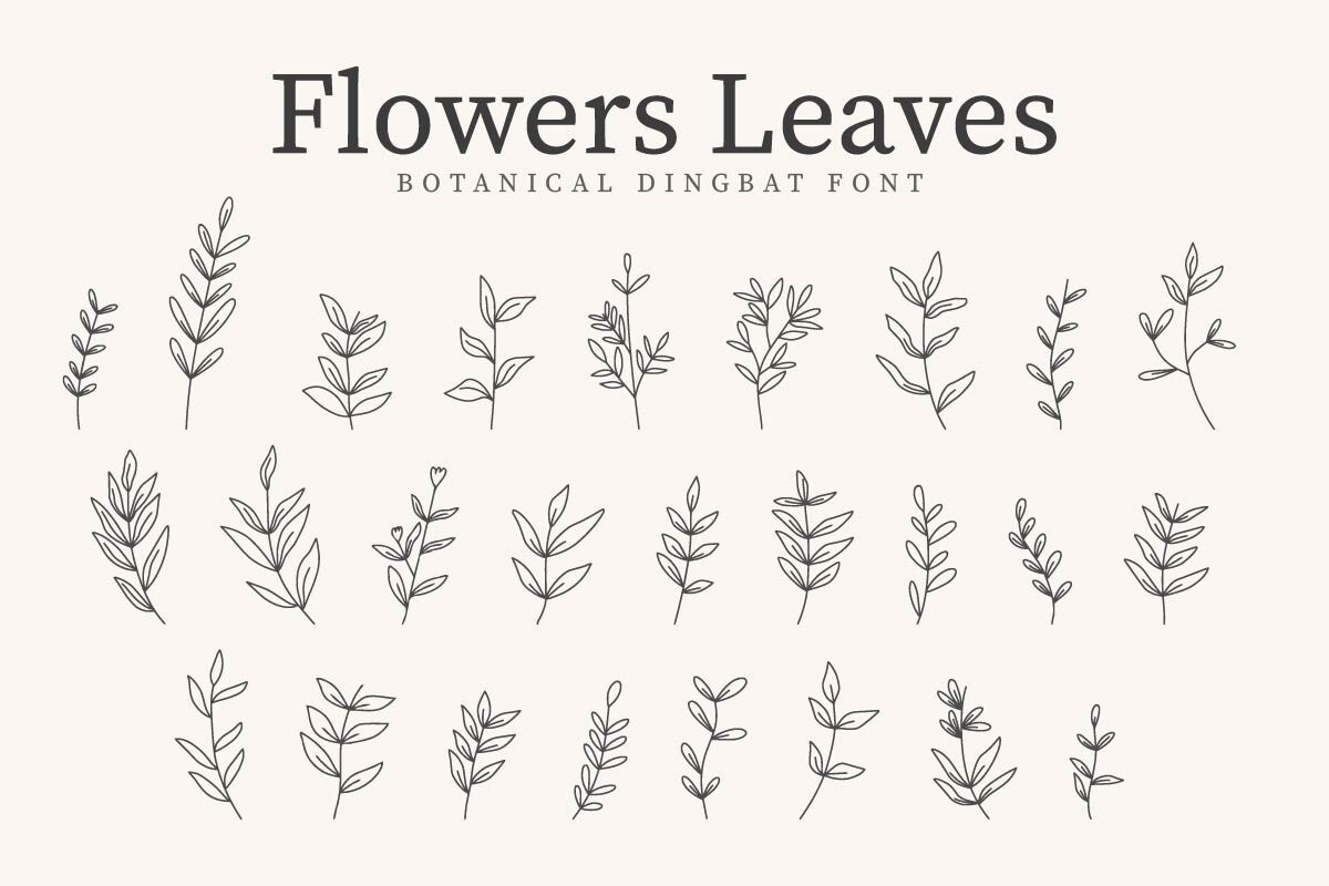 Schriftart Flowers Leaves