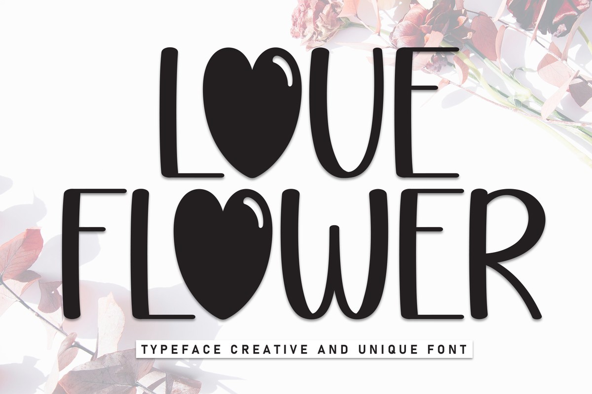 Schriftart Love Flower