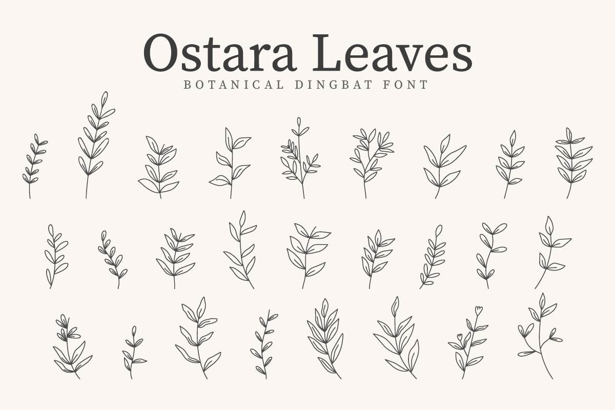 Schriftart Ostara Leaves