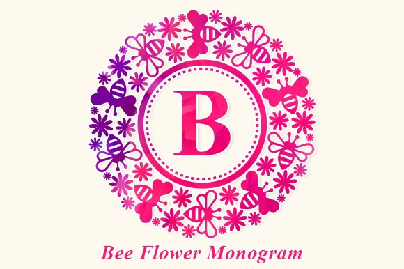 Schriftart Bee Flower Monogram