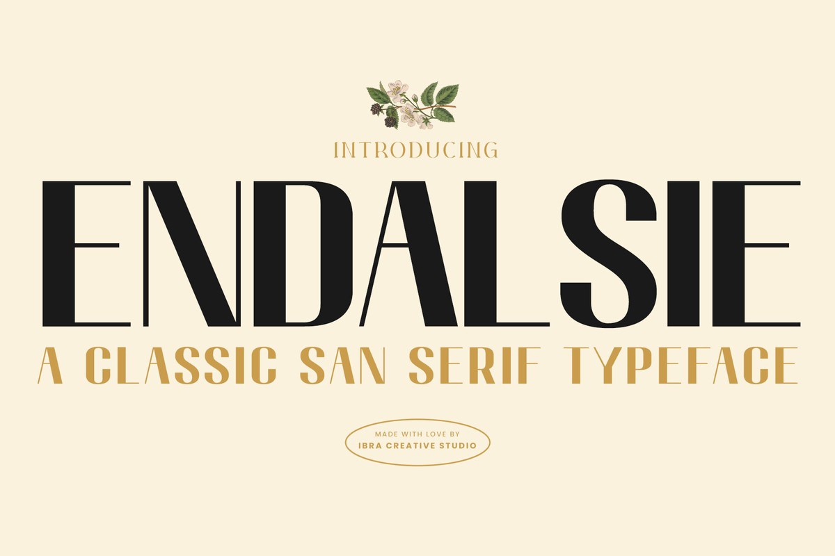 Schriftart Endalsie