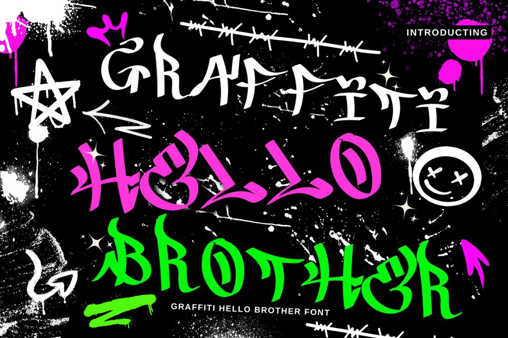 Schriftart Graffiti Hello Brother