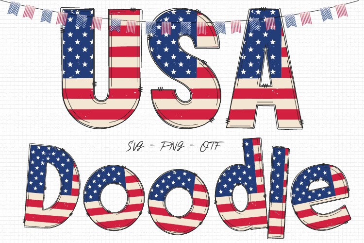 Schriftart USA Doodle