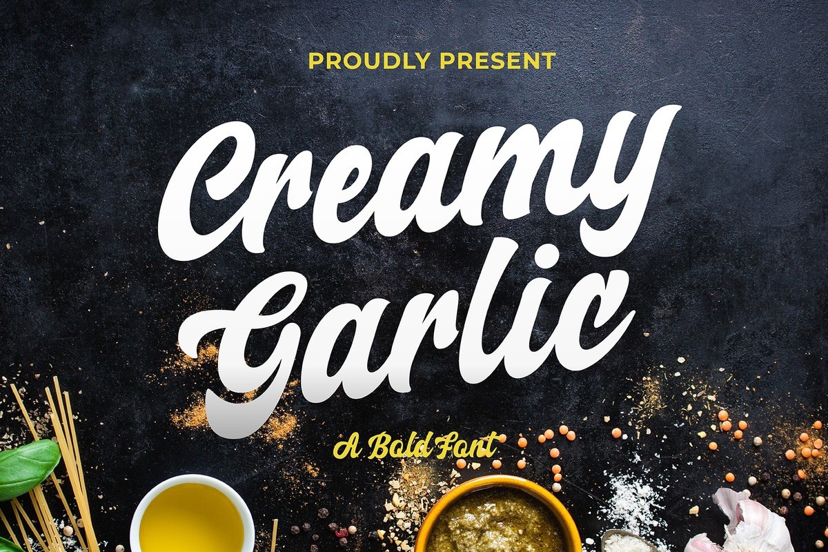 Schriftart Creamy Garlic Script