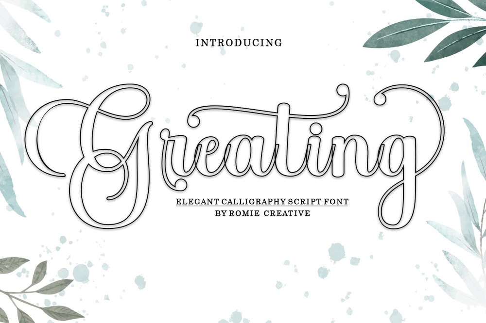 Schriftart Greating Outline