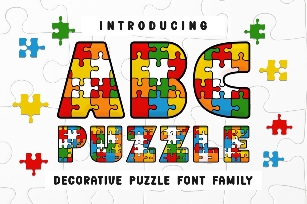 Schriftart ABC Puzzle