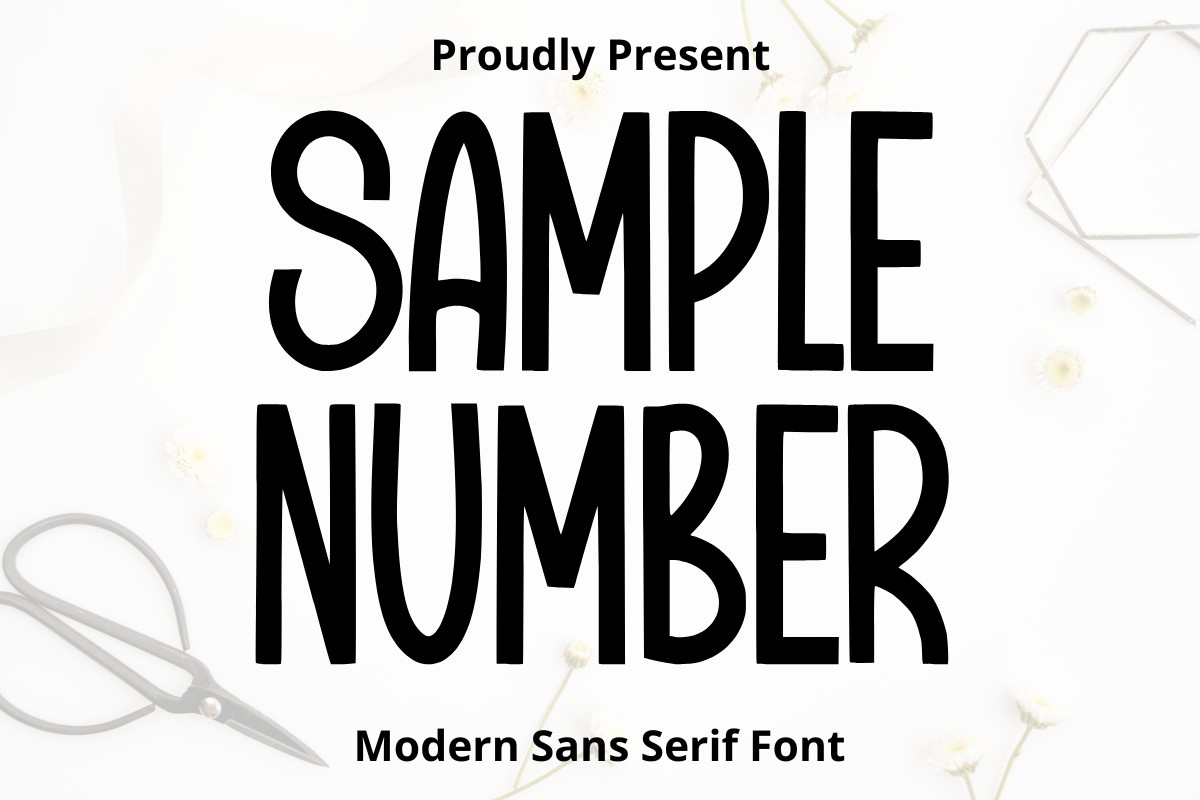 Schriftart Sample Number