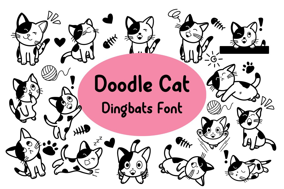 Schriftart Doodle Cat