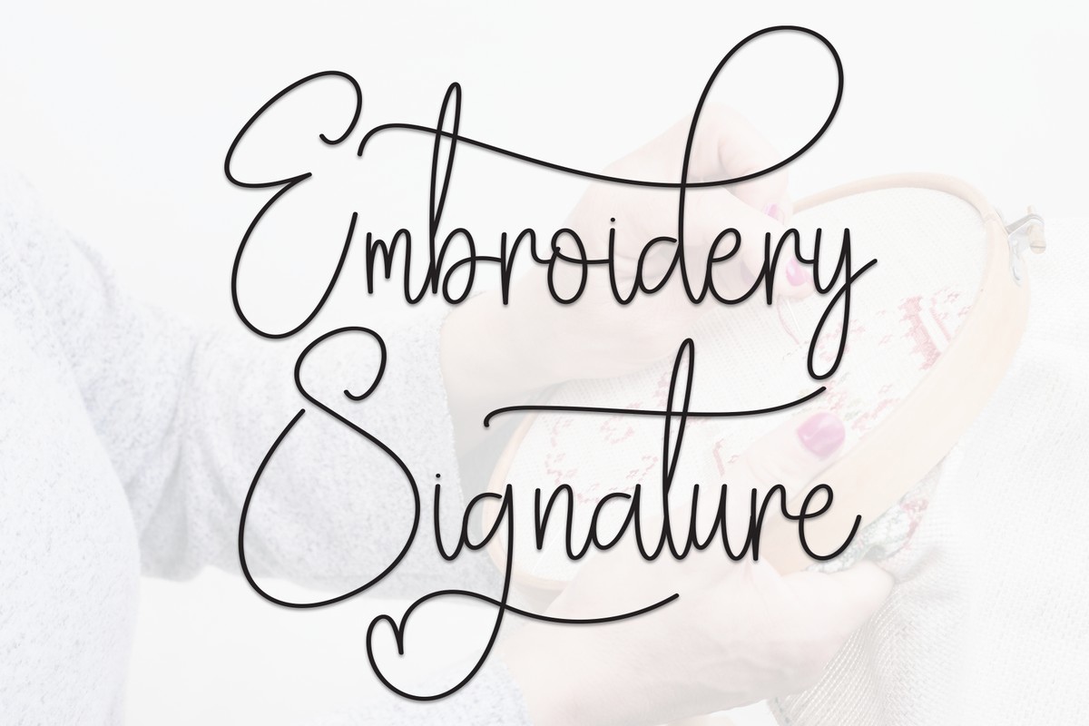 Schriftart Embroidery Signature