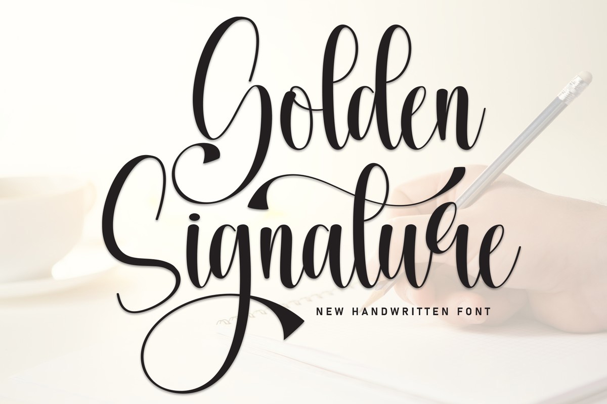 Schriftart Golden Signature