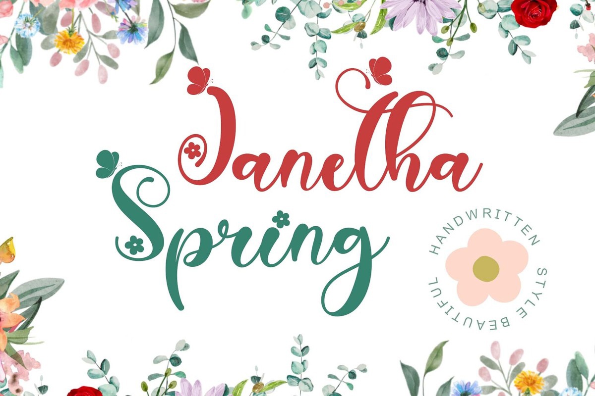 Schriftart Janetha Spring