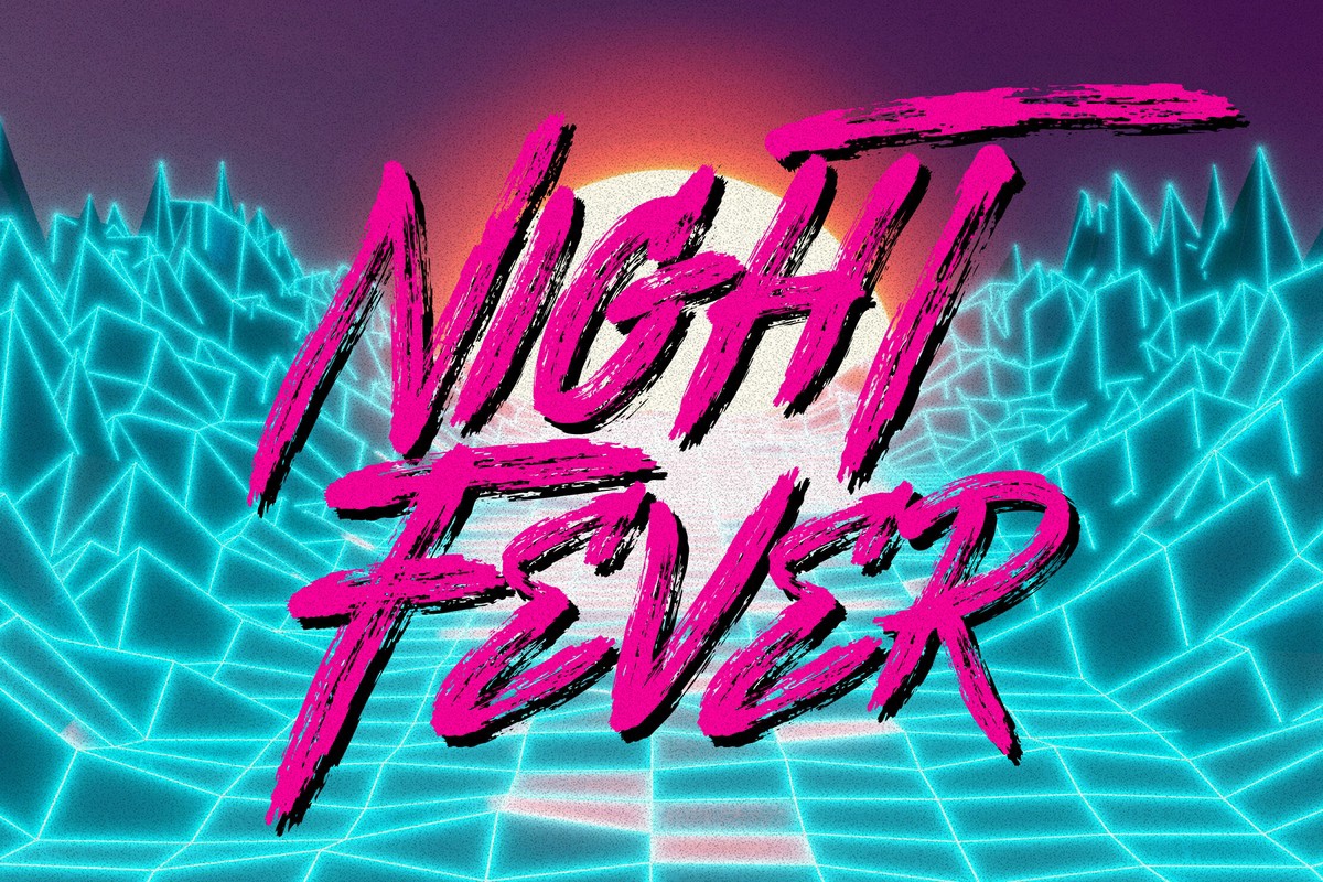 Schriftart Night Fever