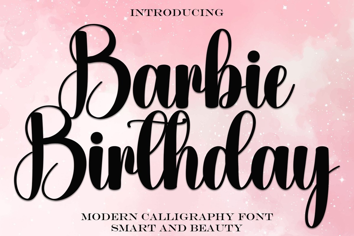 Schriftart Barbie Birthday